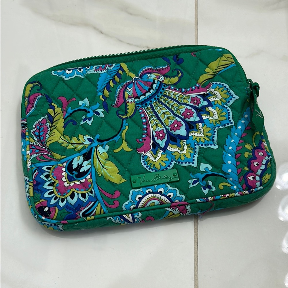 Vera Bradley Green and Pink Tablet Case with Floral Design